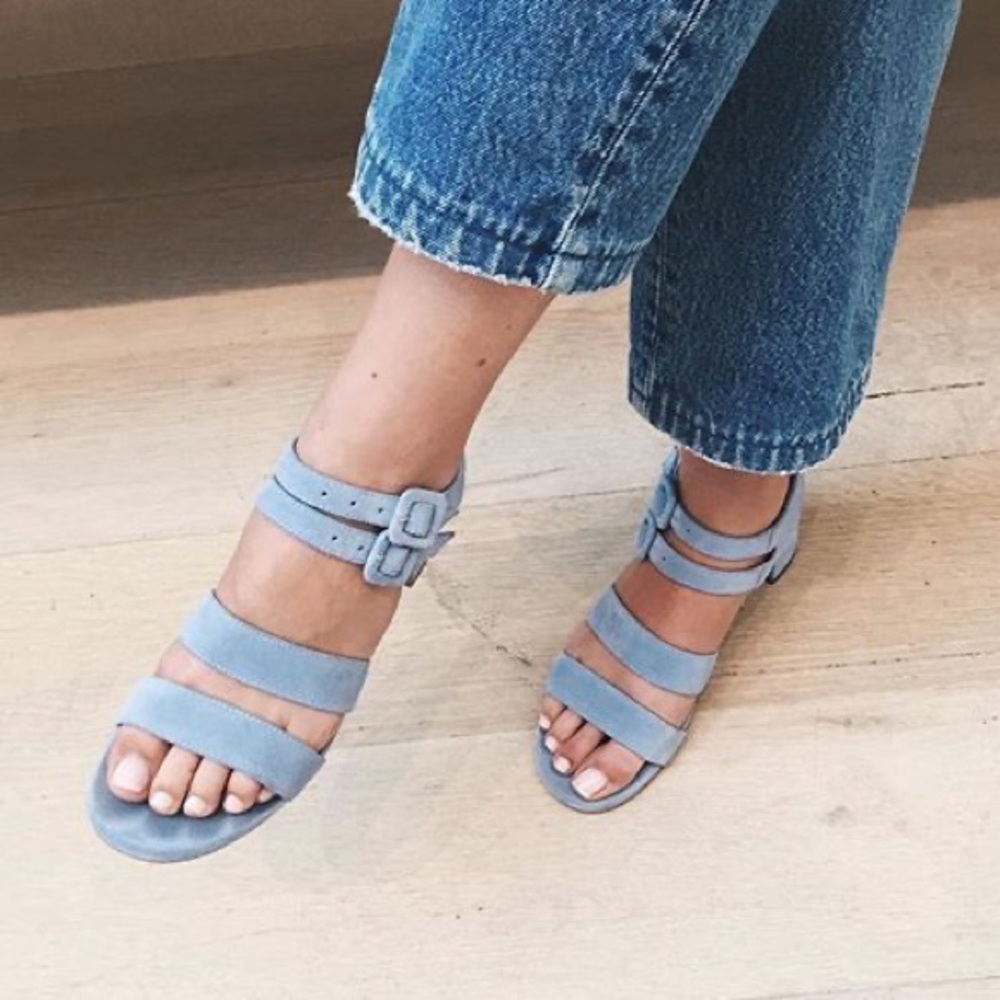 Marais Jardin sandals mid heels blue size 7
